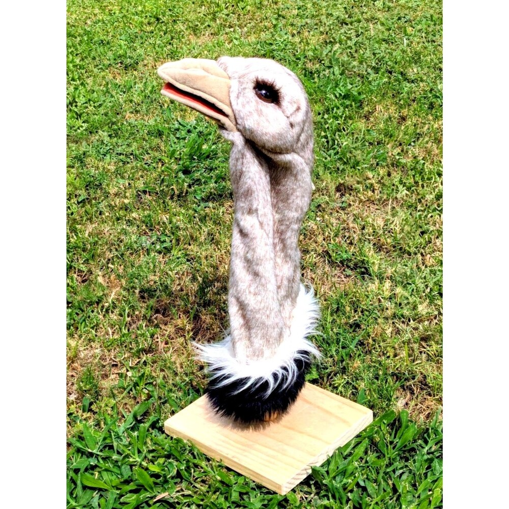 Folkmanis Arts Ostrich Head w/Neck Stage Quality 16" Hand Puppet Play Toy EUC